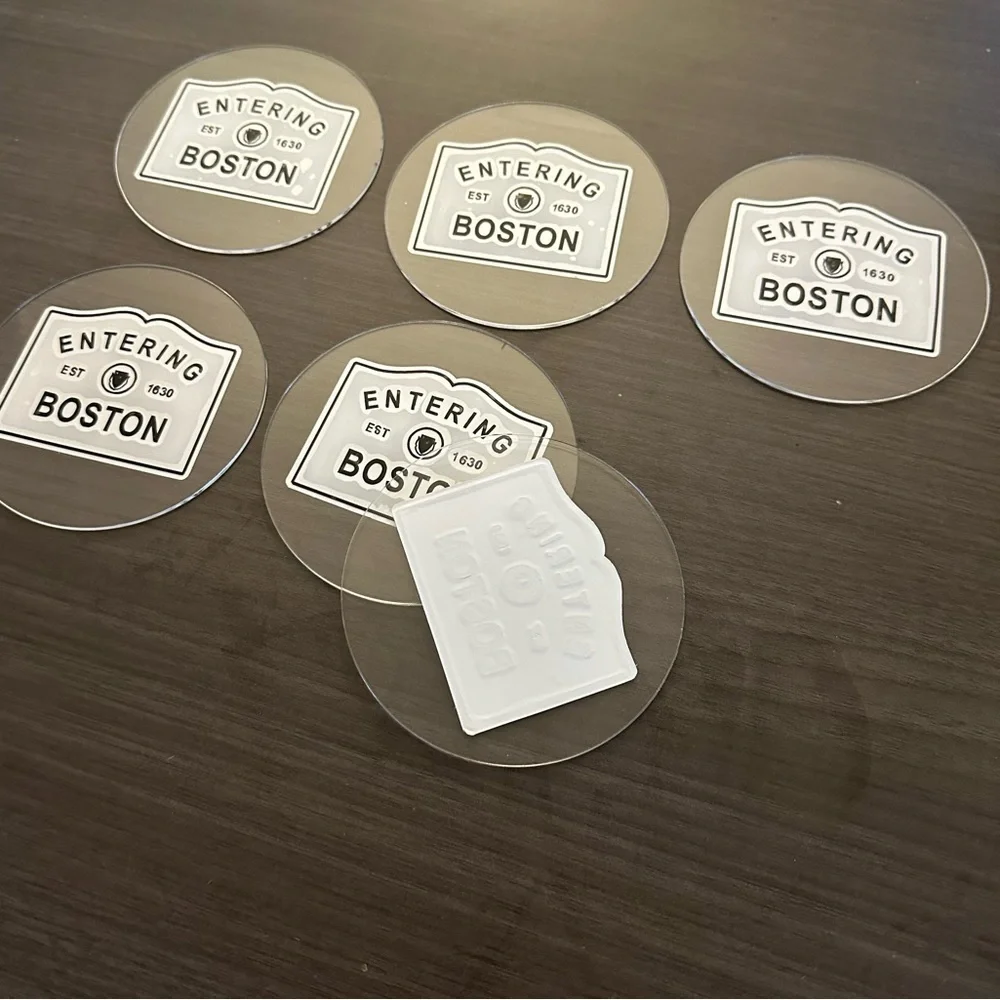 6 Entering Boston Acrylic Drink Coasters